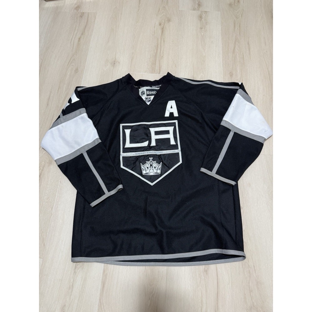 Los Angeles Kings #11 Anze Kopitar Black and Silver NHL Jersey Mens 2XL W/Strap